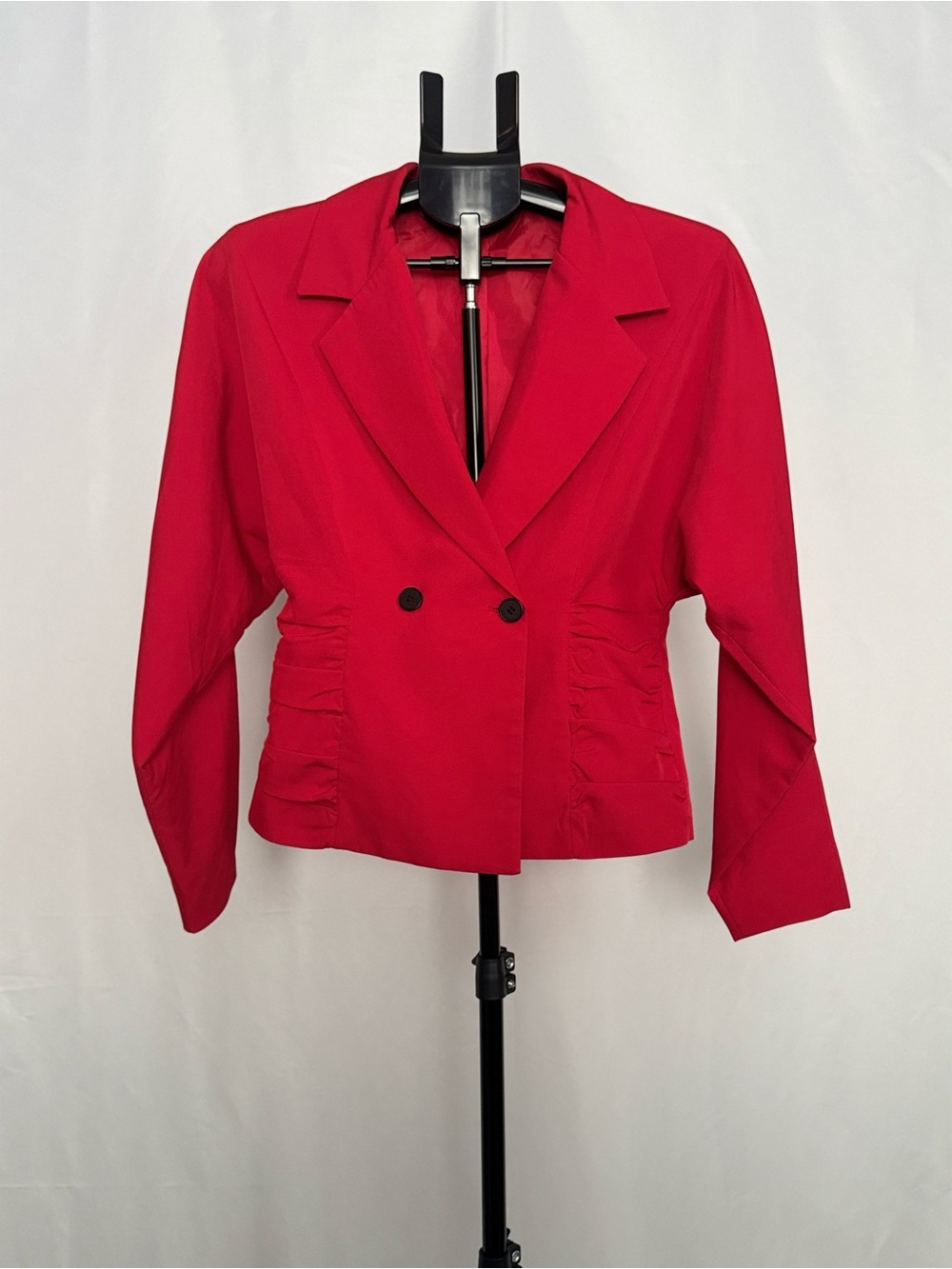 Nasty Gal Red Double-Breasted Cropped Blazer
